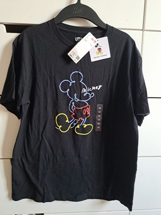 Детска тениска Мики Маус, черна, размер 160 см, нова