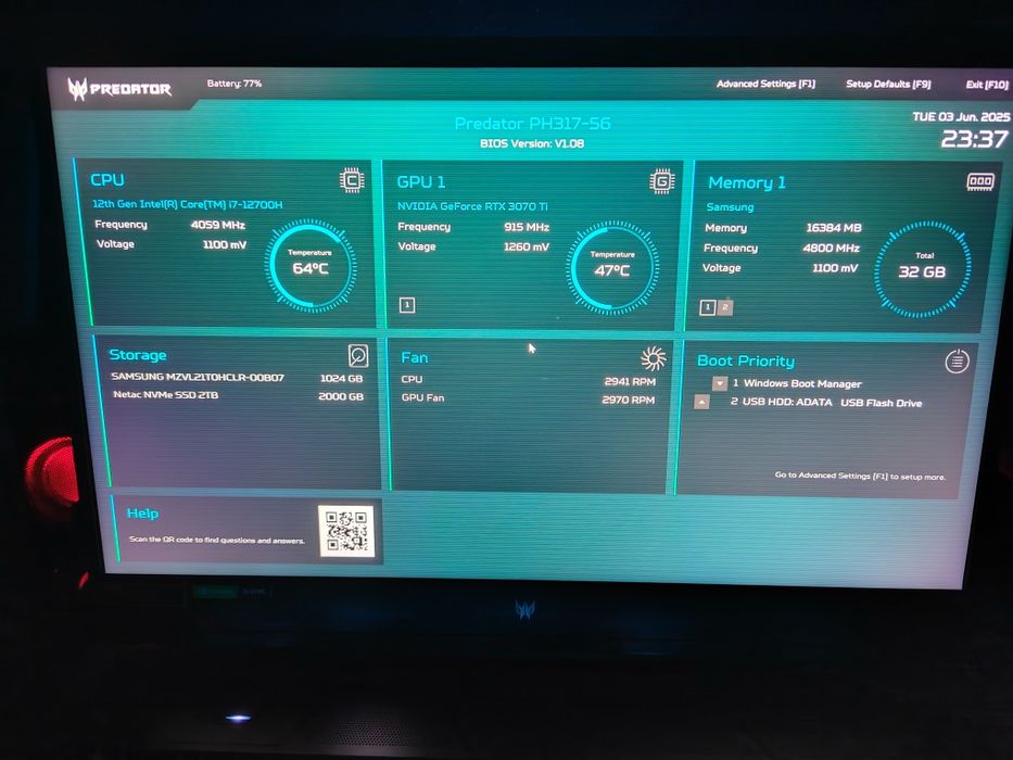 Laptop Acer Predator Helios 300