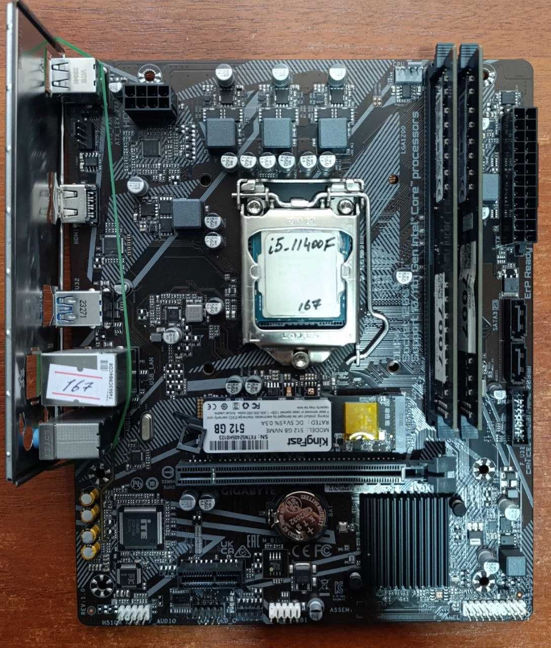 Gigabyte H510M K i5-11400f M.2  NVMe 512 DDR4 16 Gb  3200mhz