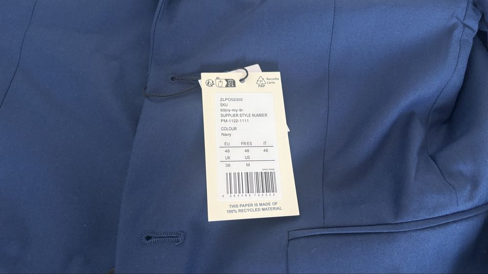 Costum barbatesc Pier One, marime 48/M, culoare bleu navy, NOU