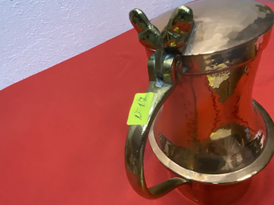 Медна кана с месингова дръжка Англия 1900 1930 декоративна