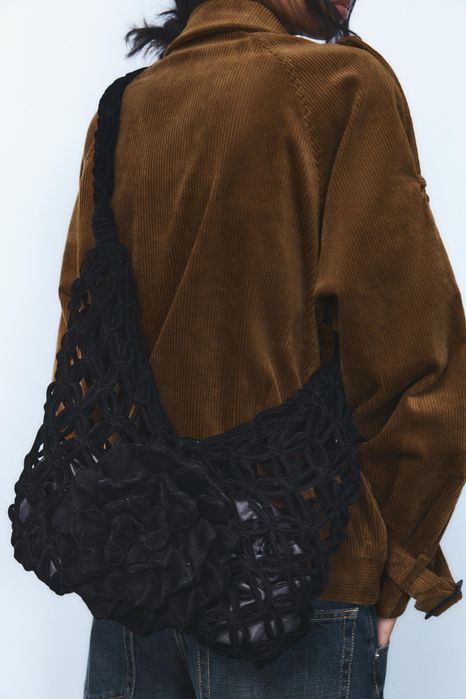 Zara кадифена бохо чисто нова чанта