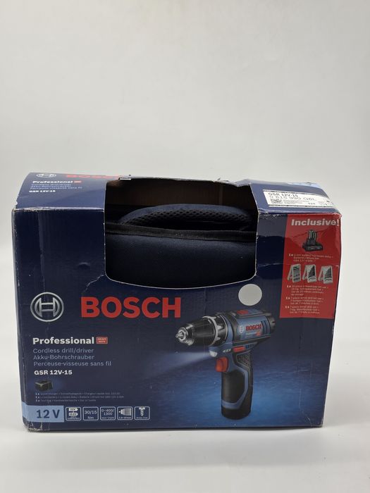 Bosch GSR 12V-15 Profesional Mașină de găurit cu acumulator 12 V 2 Ah,