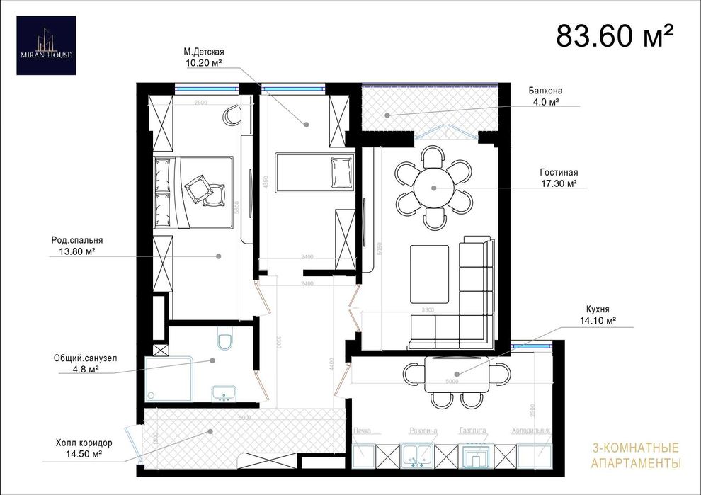 Продается квартира в ЖК MIRAN HOUSE