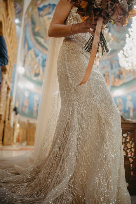 Rochie de mireasa sirena nude