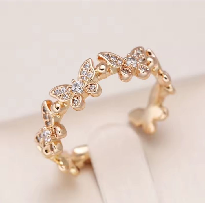 Inele placate cu aur roze 14k cu zirconiu natural size 7, 8, 9, 10, 11