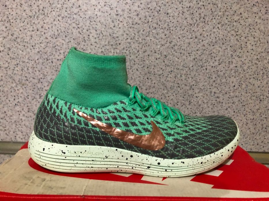 ОРИГИНАЛНИ *** NIKE LunarEpic FLYKNIT Shield Green/ Dark Grey/ Metalli