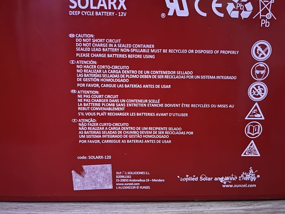 Vand 2x bateri 12/120Ah xunzel aporape noi plus manual de instructiuni