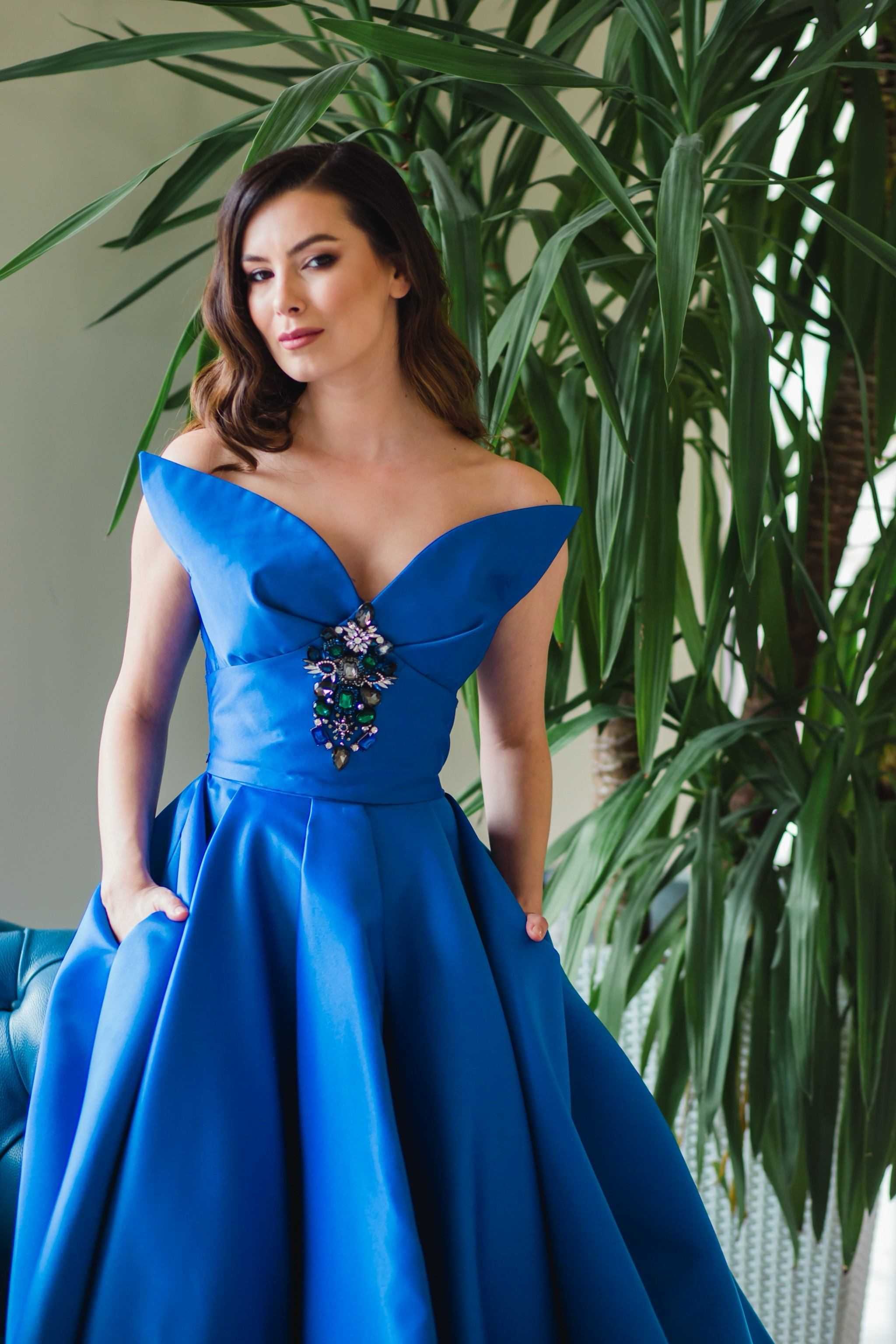 Vand rochie printesa Alinka albastru regal