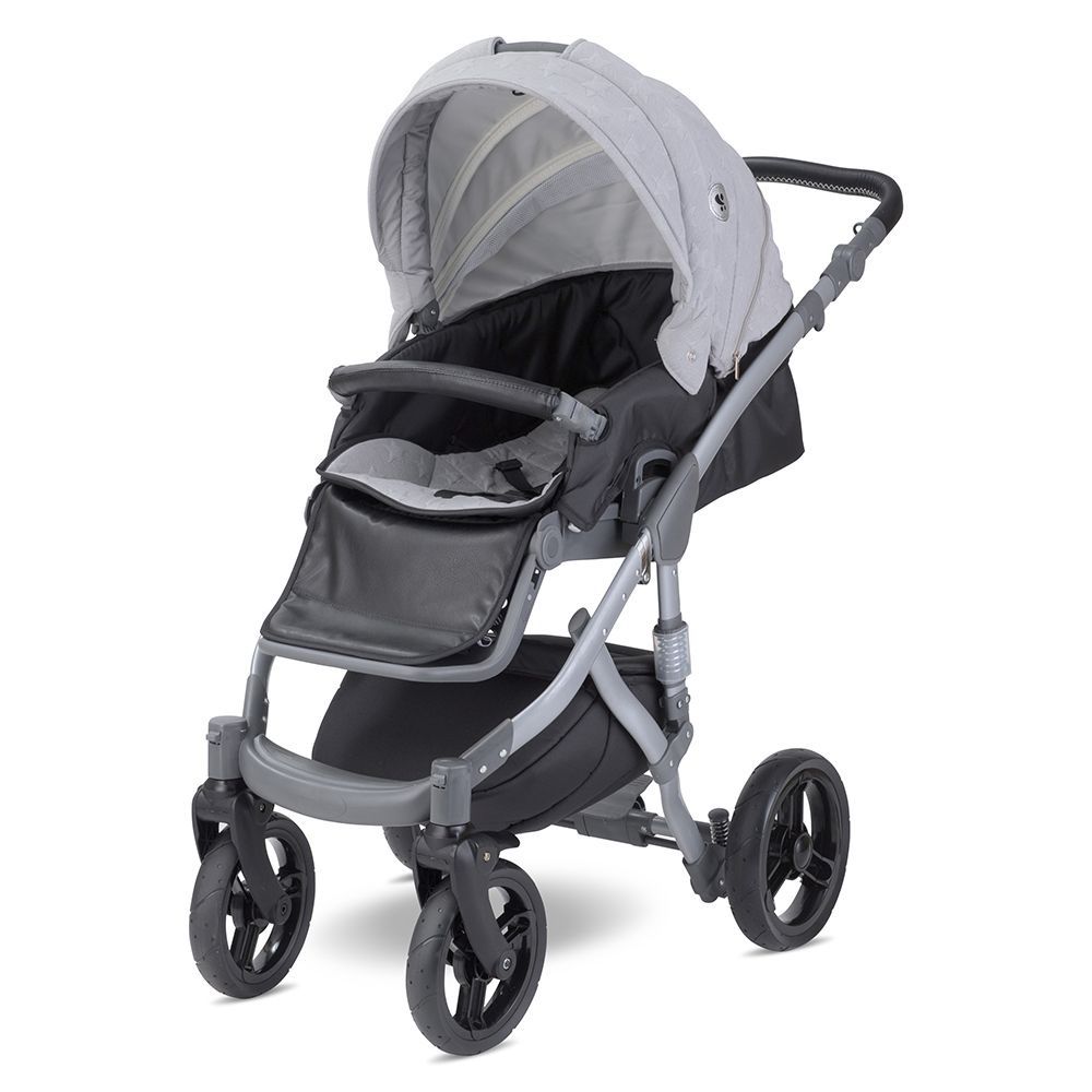 Бебешка количка Lorelli RIMINI PREMIUM 2в1 - сиво и черно