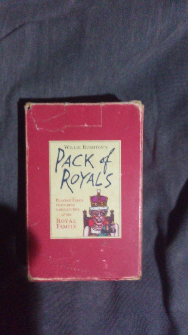Carti de joc. Pack of Royals.caricaturist Willie Rushton ,s.  Anglia.