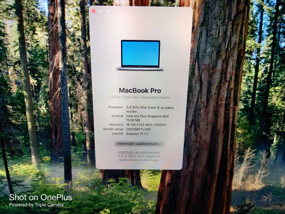 Laptop Apple MacBook Pro 13inchi 2019 - model A1989