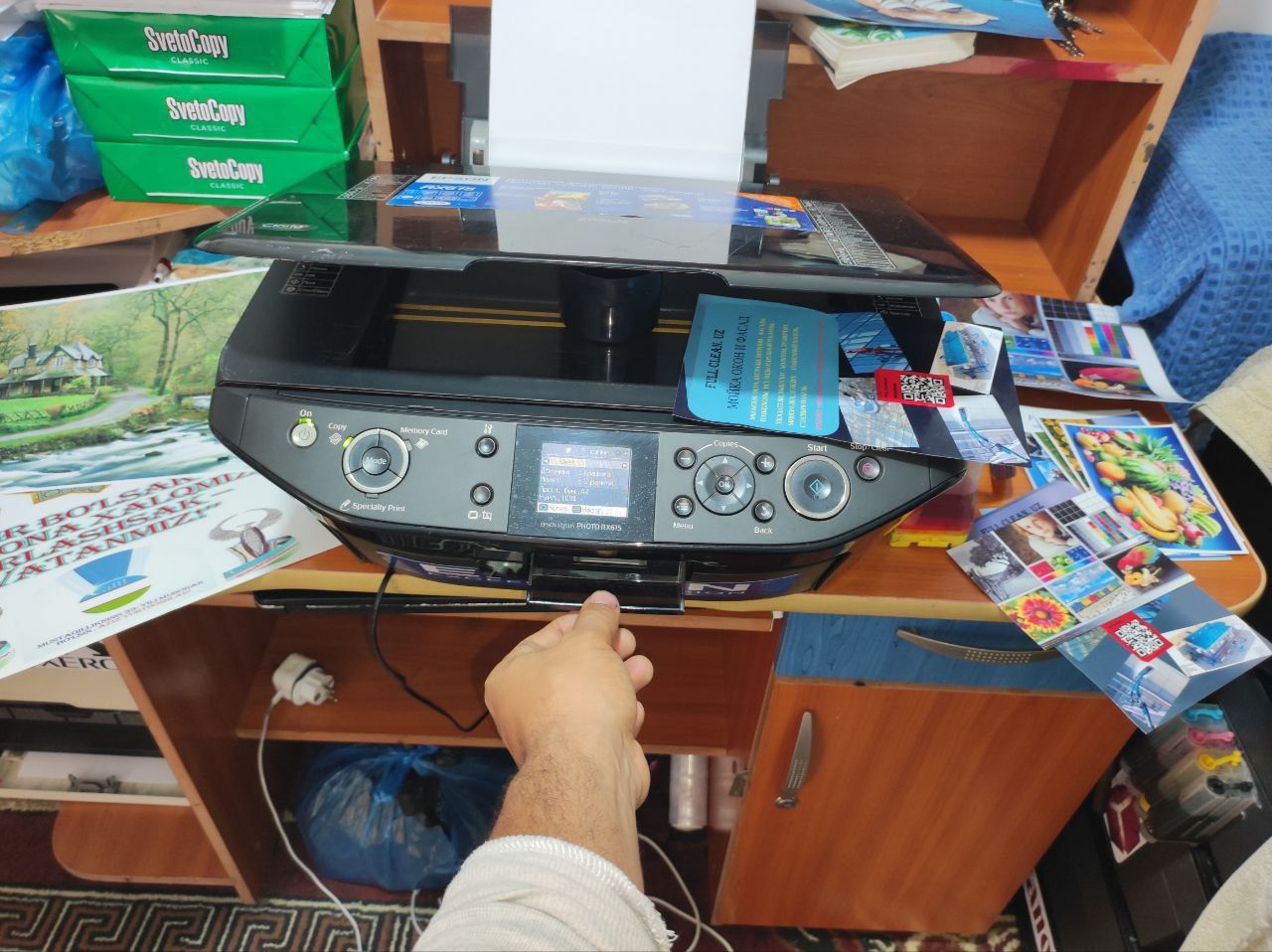 6 ta rangli Epson 615 dyuzi 100% kopiya skanerli 1200 chiqargan idilni