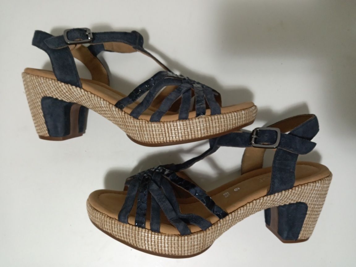 Sandale noi, piele, Gabor, 39,5-40 (UK 6 1/2)