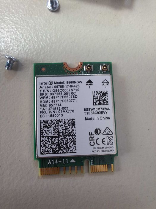 Placa retea pentru HP + antena Intel Wifi AC 9560 1.73 Gbps