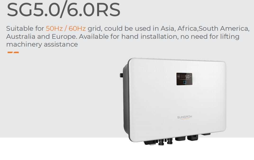 SUNGROW 1 faza 3,5,10 kVt Global. Kafolat 5 yil va servis xizmat