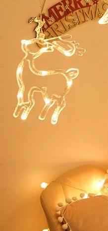 LED Завеса с коледни звезди, снежинки и елени