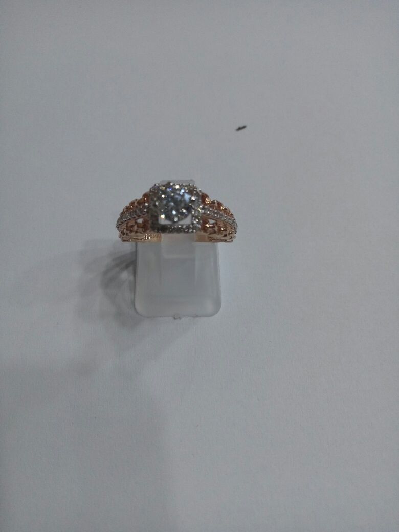 Vind inel superb din aur roze 14kt cu diamante