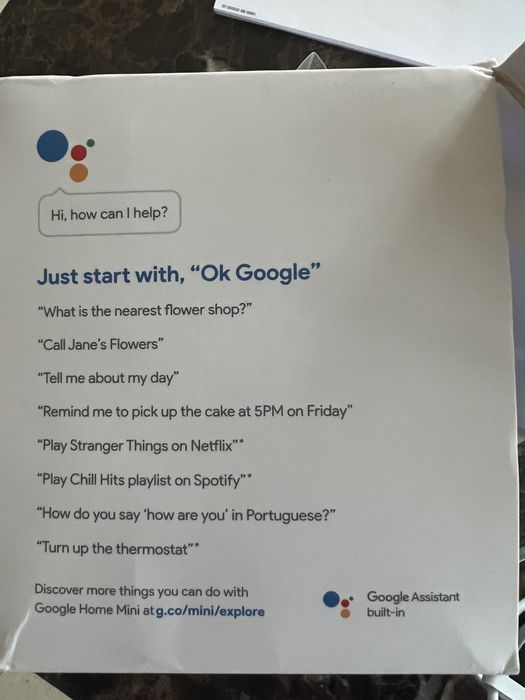 Vand Google Home Mini