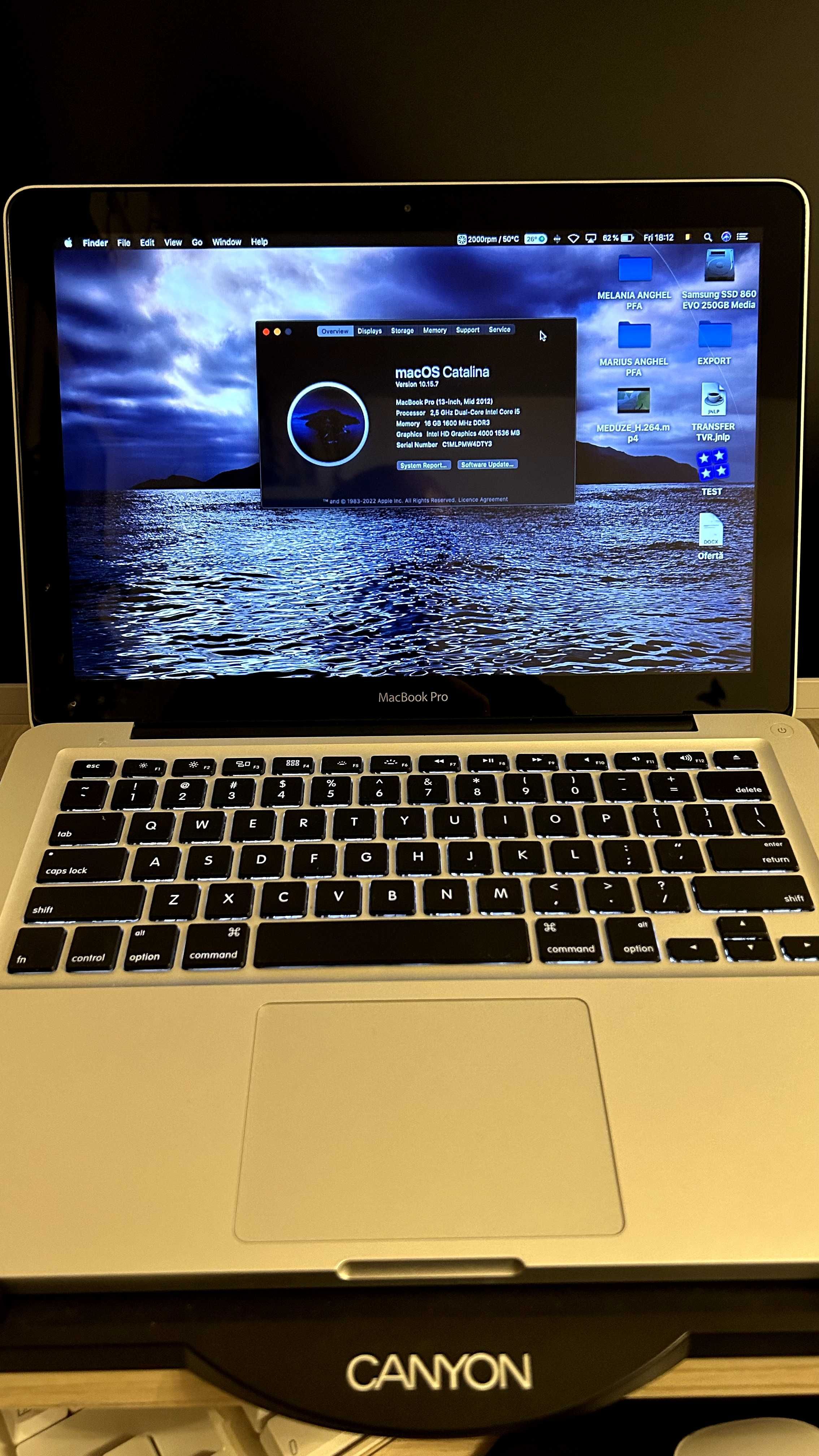 VAND Macbook pro 2012 perfect functional 16 Gb Ram