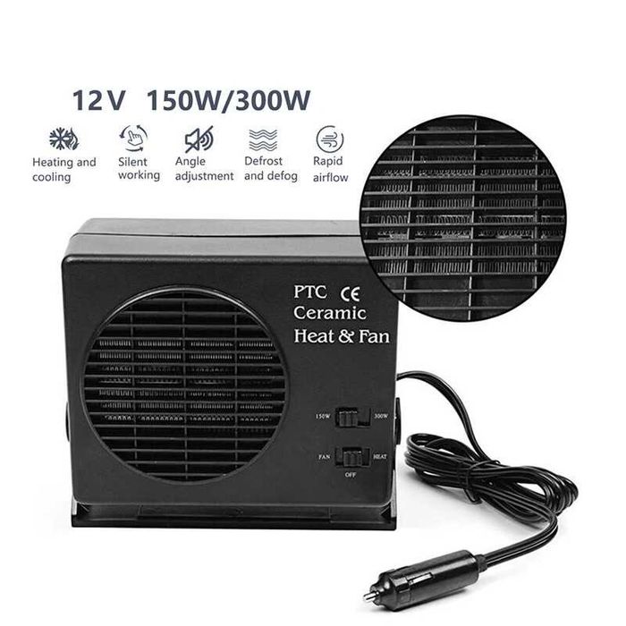 Награвател / Калорифер за автомобил 12V 150W/300W отопление Печка Кола