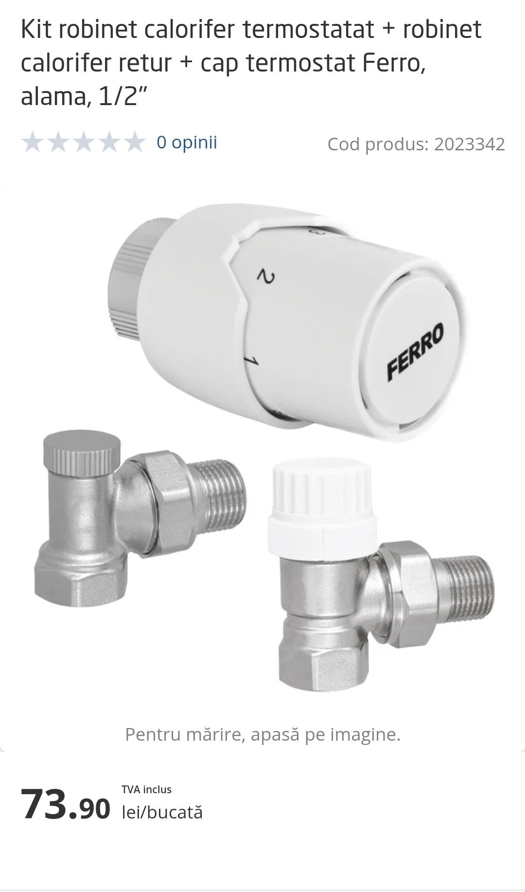 Vand kit complet cap termostat + robinet calorifer retur