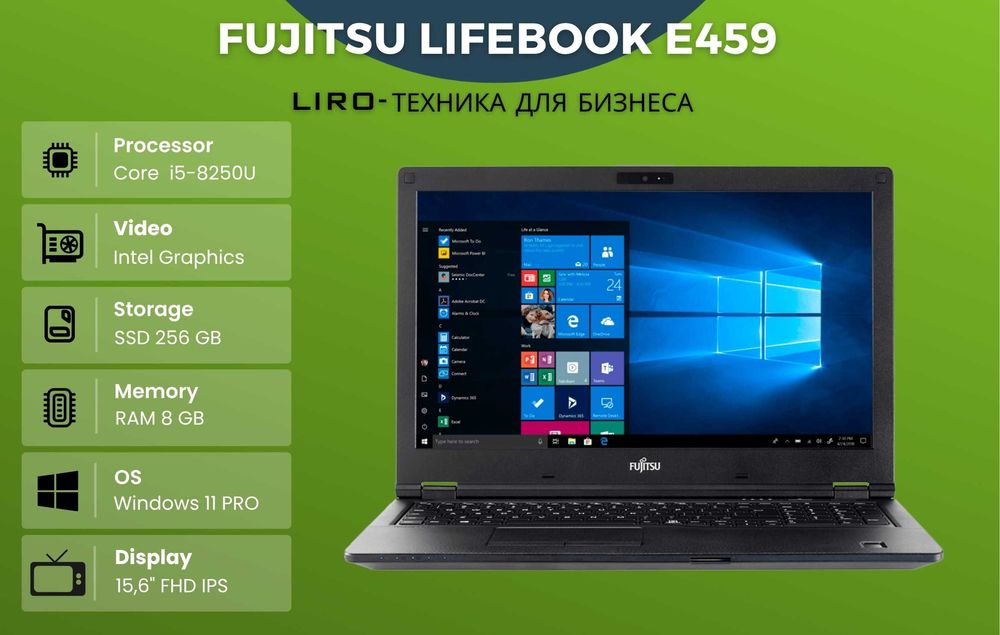 FUJITSU LIFEBOOK E459. Core  i3-8130U -2.2/3.4 GHZ. 8/256 GB. 15.6"