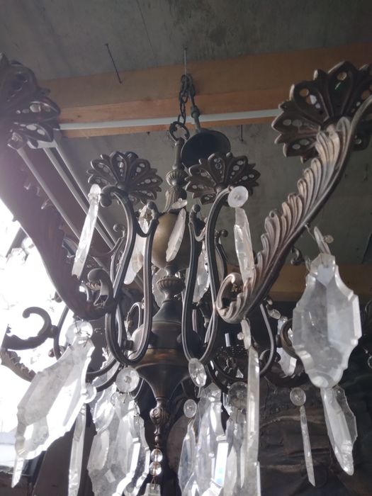 Candelabru / lustra din bronz și cristal, Louis al XV lea