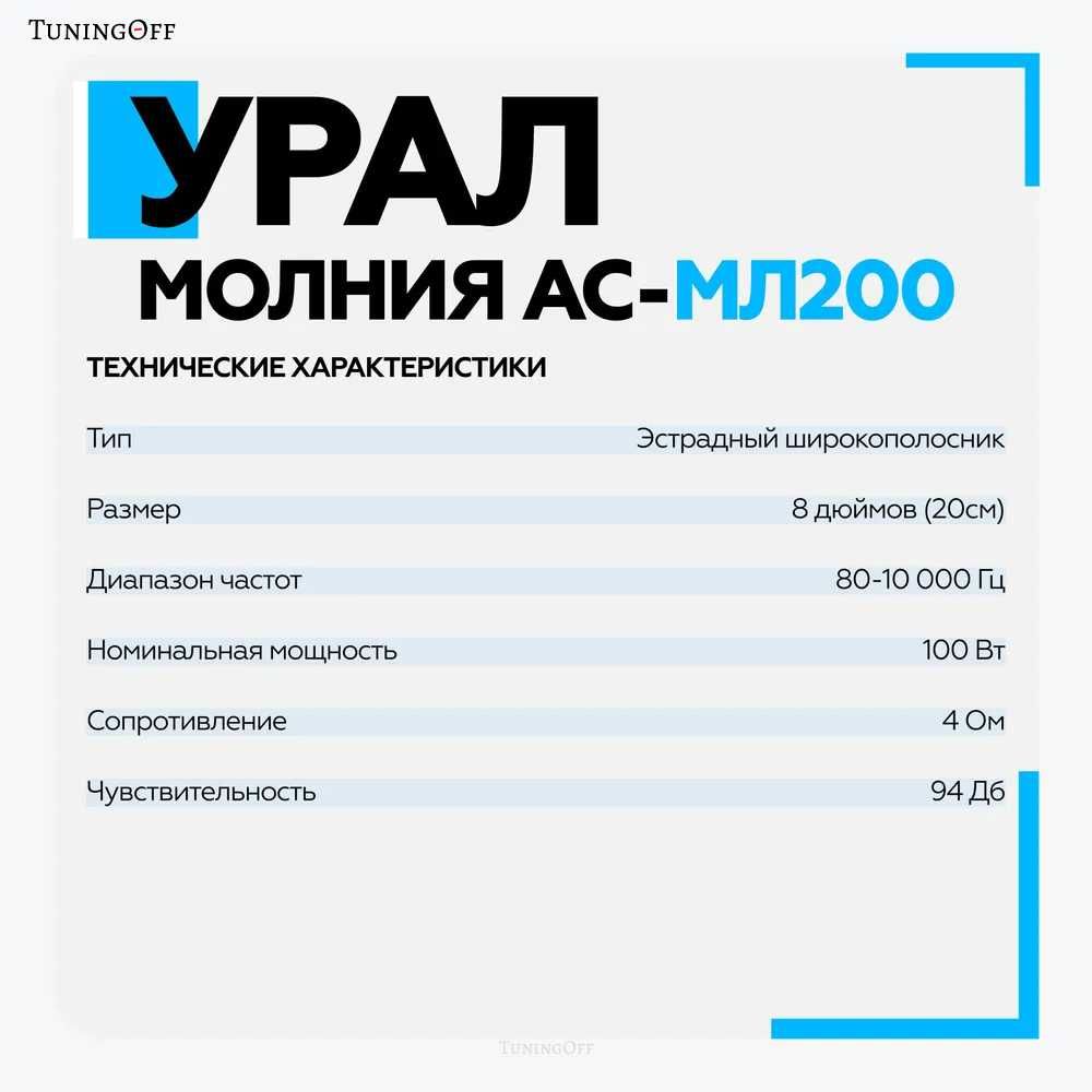 Динамики Урал молния 200 (размер 20)