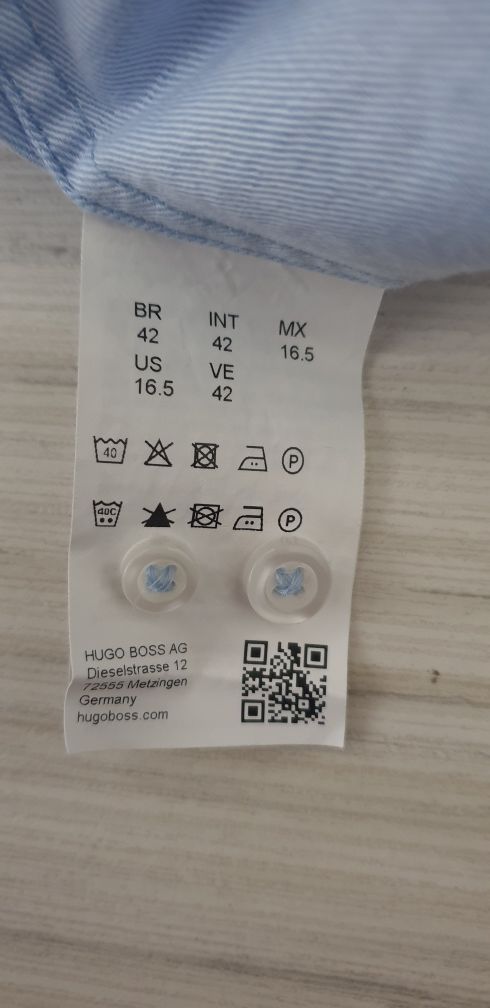 Hugo Boss Len / Organic Cotton Slim  / 42 - L - 16 /1/2 НОВО! ОРИГИНАЛ
