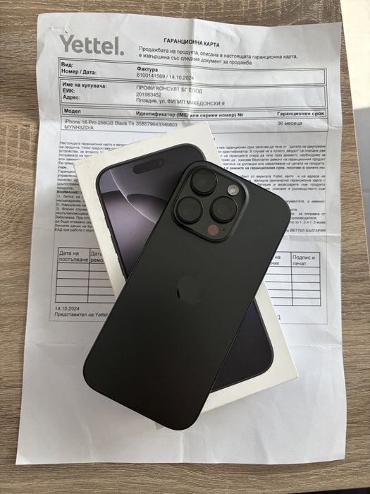Iphone 16 Pro BLACK TITANIUM 256 gb  YETTEL