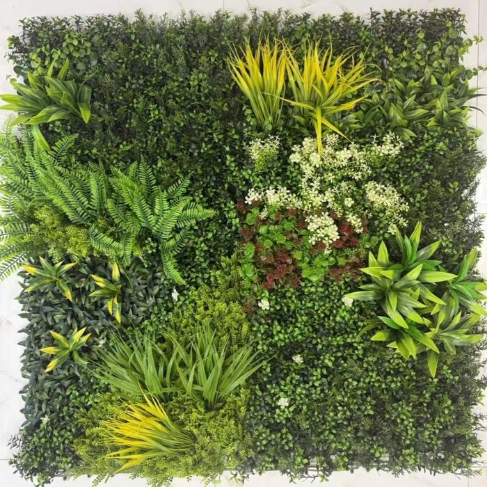 Panou decorativ verde din plante aspect realist 1m x 1m