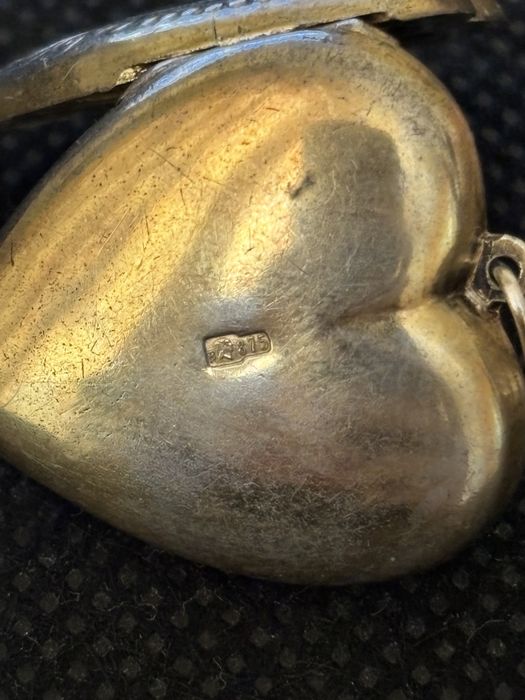 Винтажный медальон-сердце с секретом | СССР, 1953 г. | Серебро 875