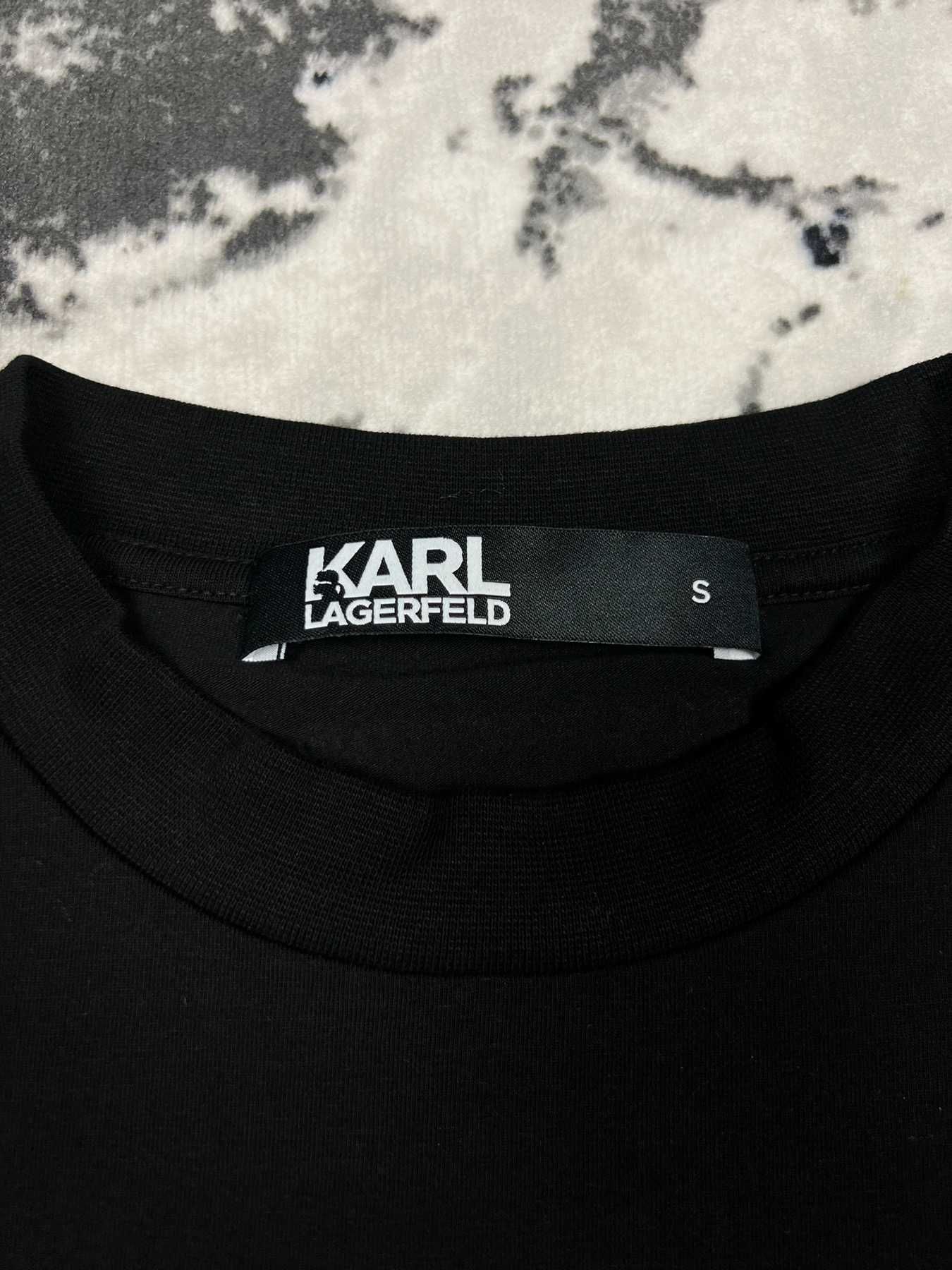 -70% Karl Lagerfeld черна тениска с щампа на златни нишки S M L