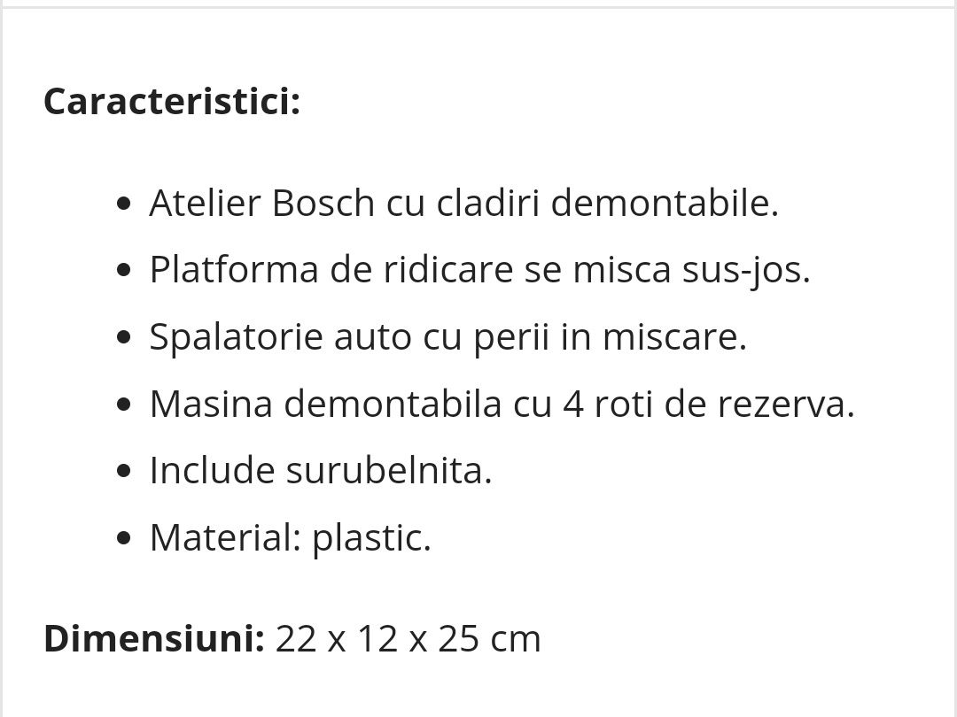 Jucarie statie reparatii masini cu spalatorie- Bosch