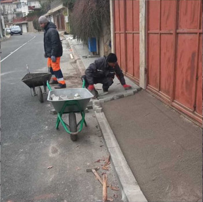 Демонтаж и монтаж тротоарни плочки бордюри павета
