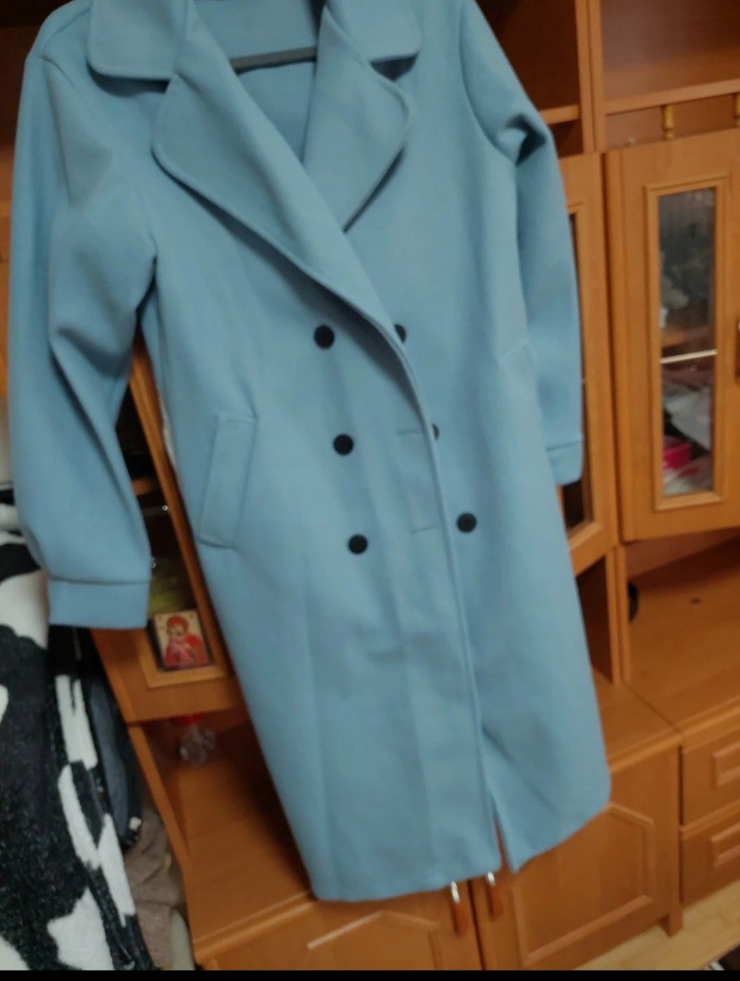 Palton dama albastru deschis