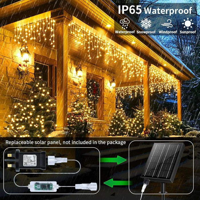 Коледни светлини тип „ледуни“, 25M+5M 800 LED, 8 режима