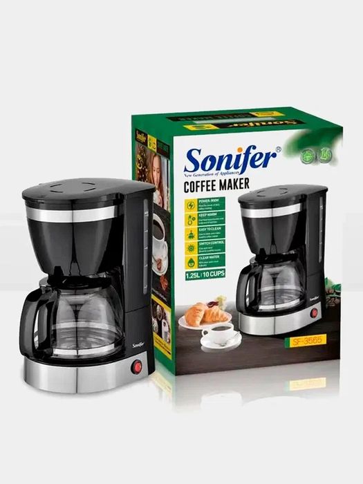 Кофеварка капельная 1.2 л Sonifer "SF-3565", подогрев чашек