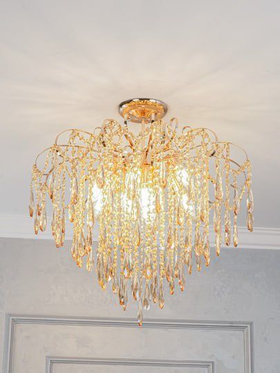 Lyustra kristal toshli, kumush, tilla, ko'k rangda, 3 xil o'lchamda..