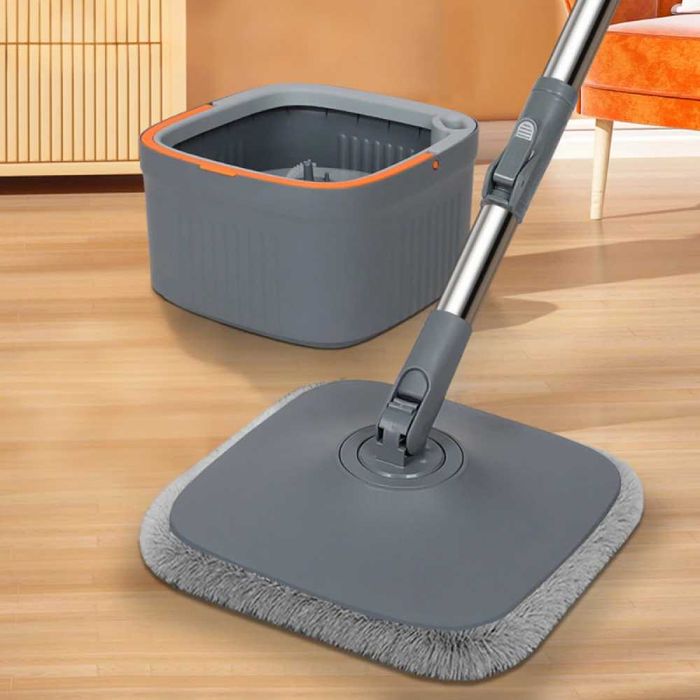 Set mop rotativ cu galeata centrifuga, separa apa murdara, 4 rezerve