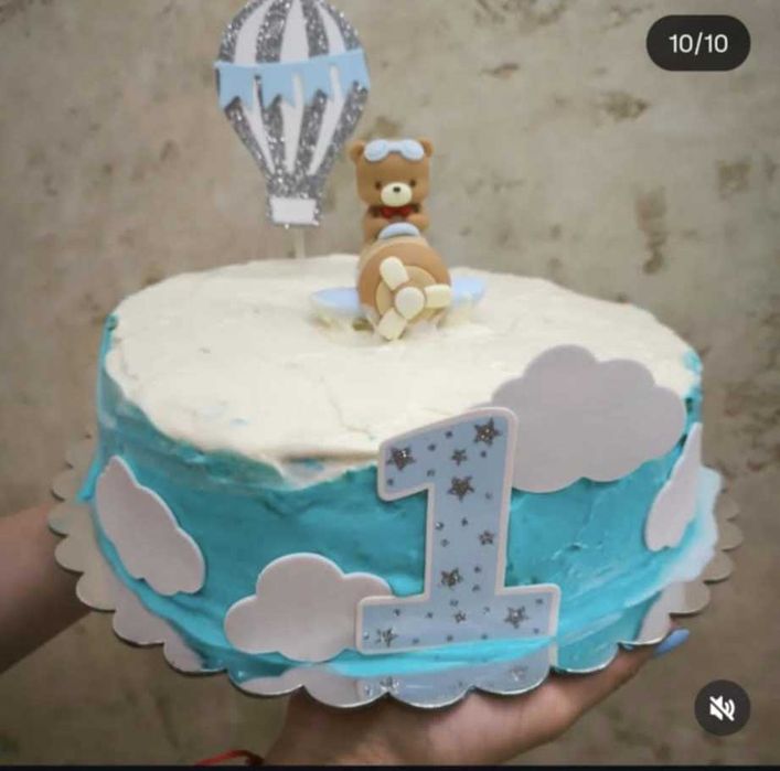 Мече пилот декорация за торта