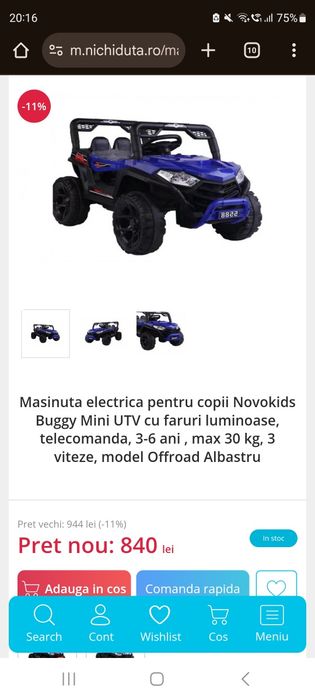 Masinuta electrica pentru copii Novokids Buggy Mini