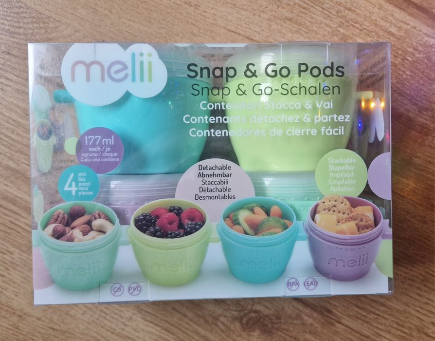 Set 4 recipiente Snap&Go, 177 ml, Melii