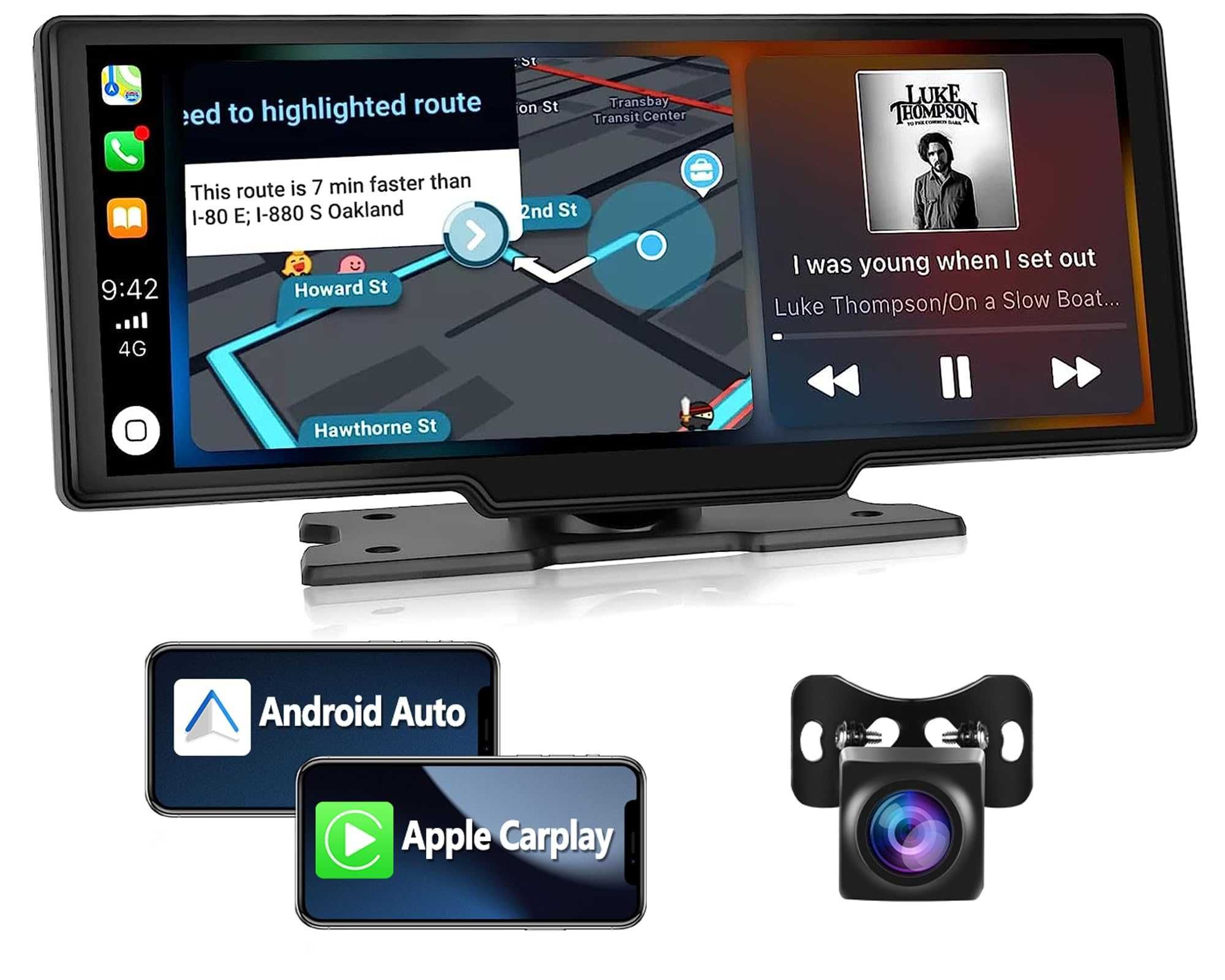 Android Carplay 10,26 Auto HD плеър FM Bluetooth Предна и задна камери