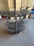 Bar din sticla cu picioare de inox