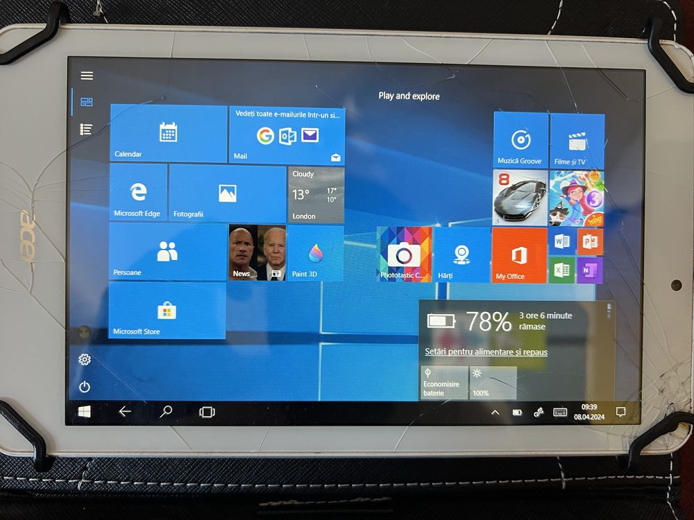 Tableta Acer iconia windows 10