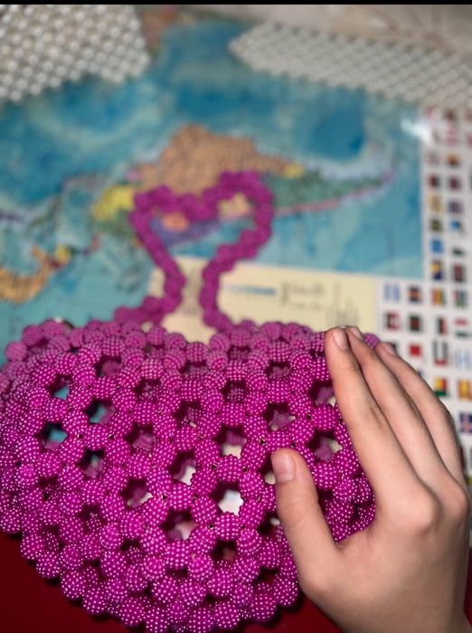 Мунчокдан сумкалар, чидамли бакват ясалган