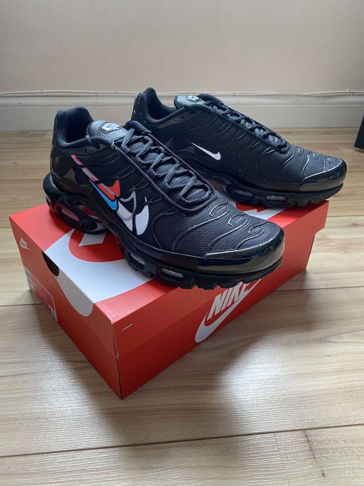 Промо! Nike Air Max Plus Black Multi Swoosh