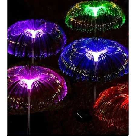 Lampa Solara Decorativa pentru Curte si Gradina tip Palmier Meduza RGB